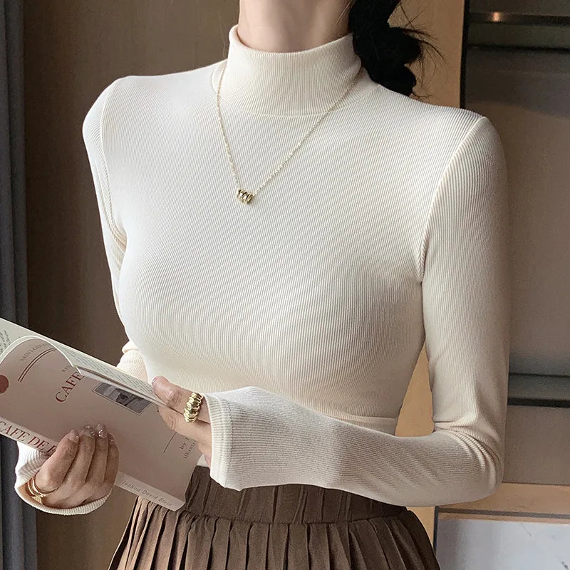 Women sweater with turtle neck