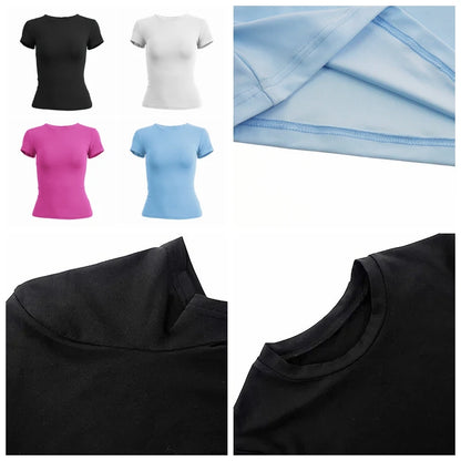 Woman Clothing Short Sleeve T-shirt Slim Fit