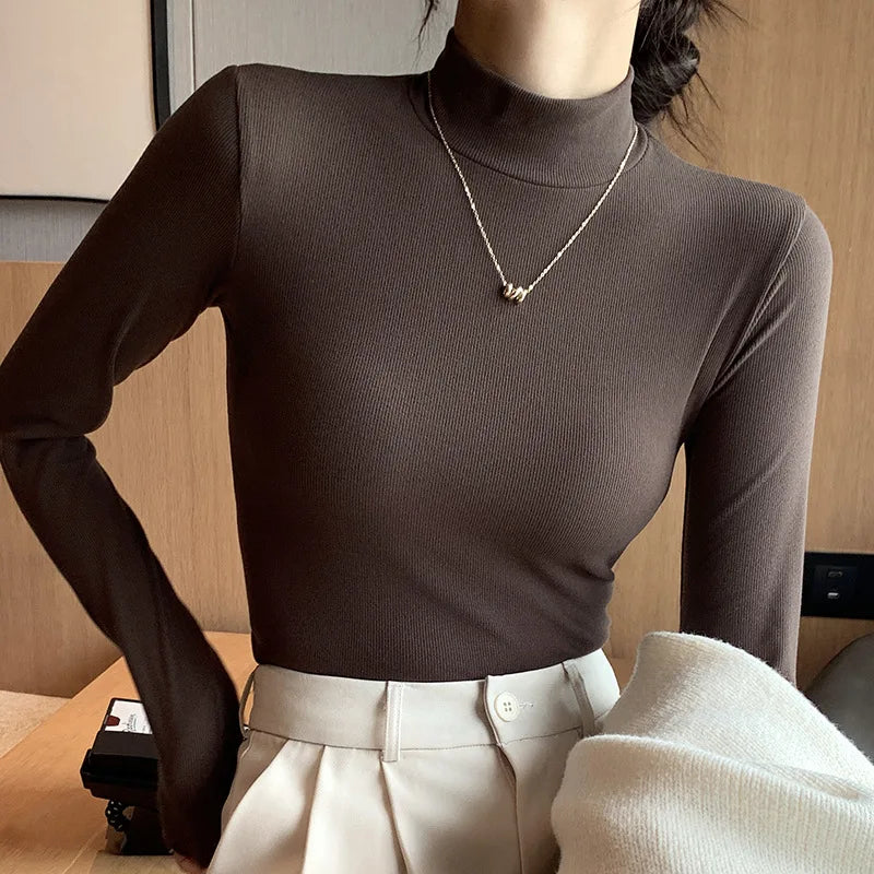 Women sweater with turtle neck