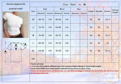 Woman Clothing Short Sleeve T-shirt Slim Fit