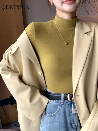 Women sweater with turtle neck
