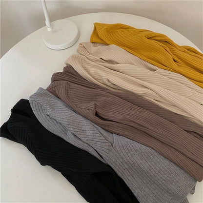 Women Long Sleeve Skinny Elastic Casual V-neck Sweaters