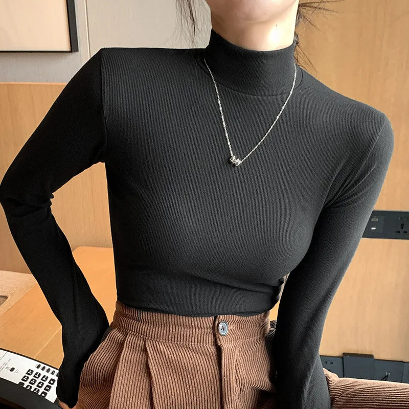 Women sweater with turtle neck