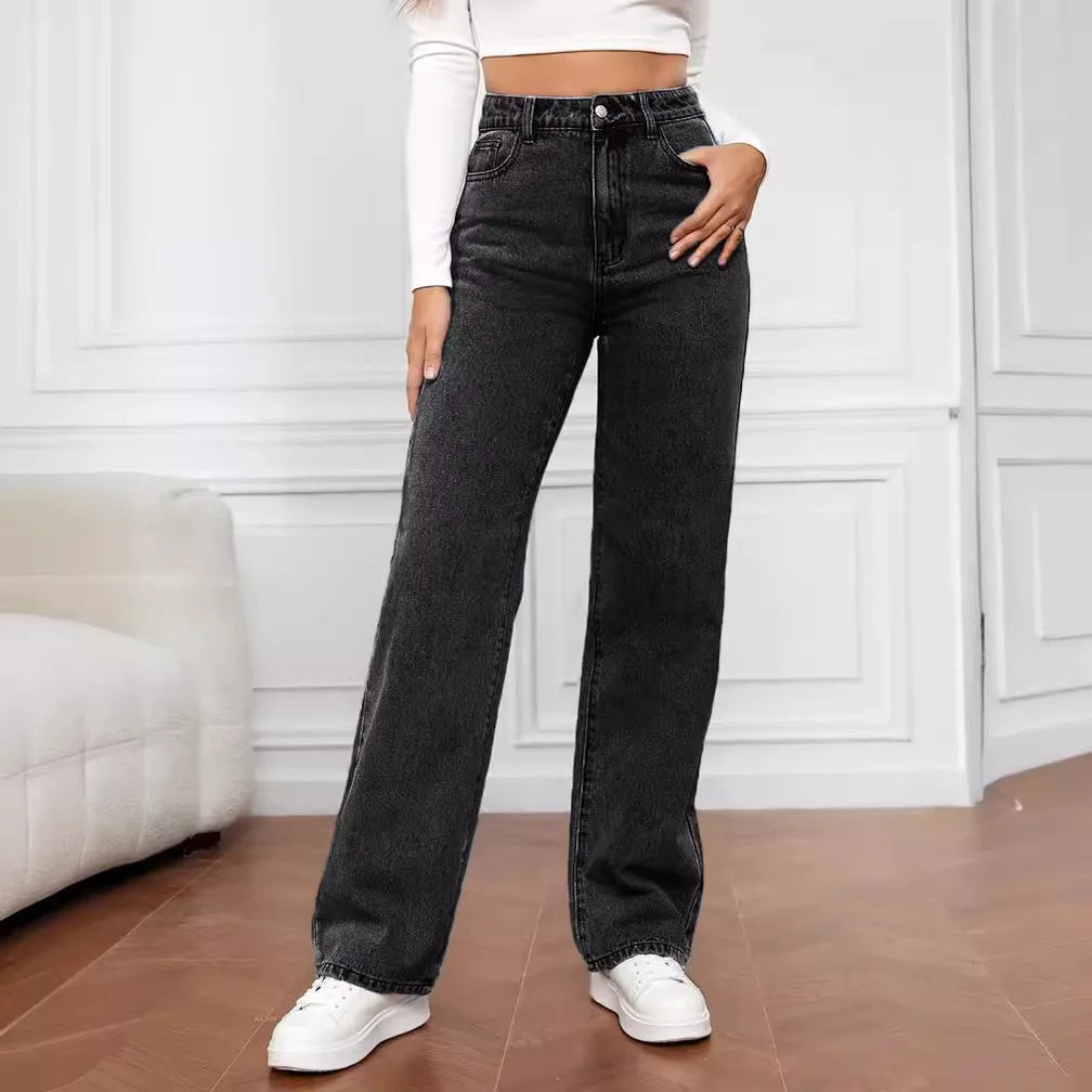 Denim Fashionable Straight Jeans Women