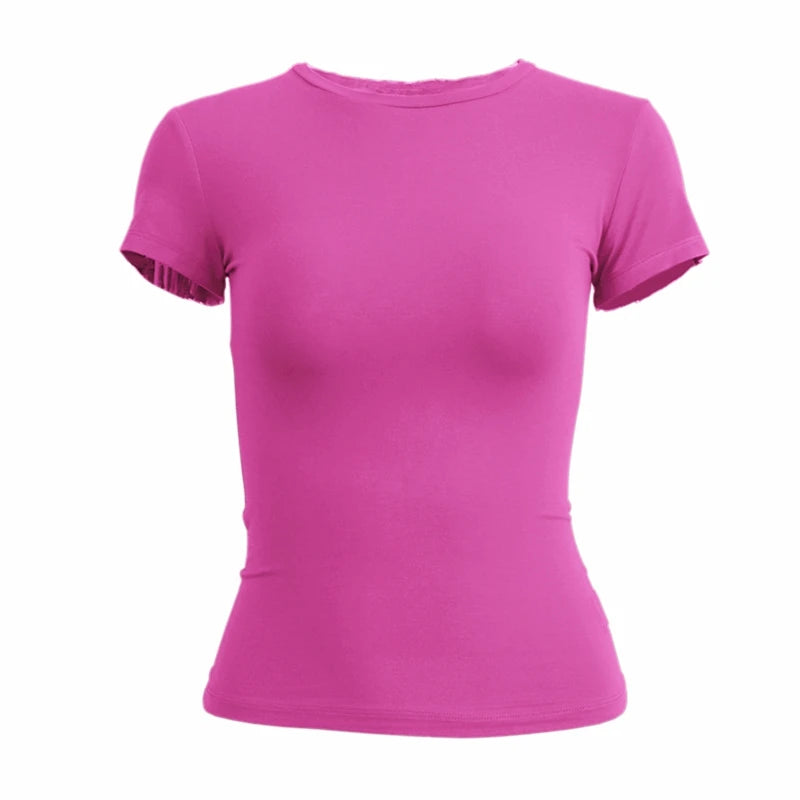 Woman Clothing Short Sleeve T-shirt Slim Fit