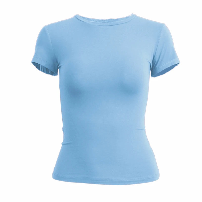 Woman Clothing Short Sleeve T-shirt Slim Fit