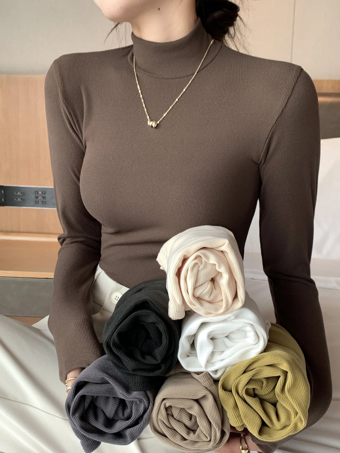 Women sweater with turtle neck